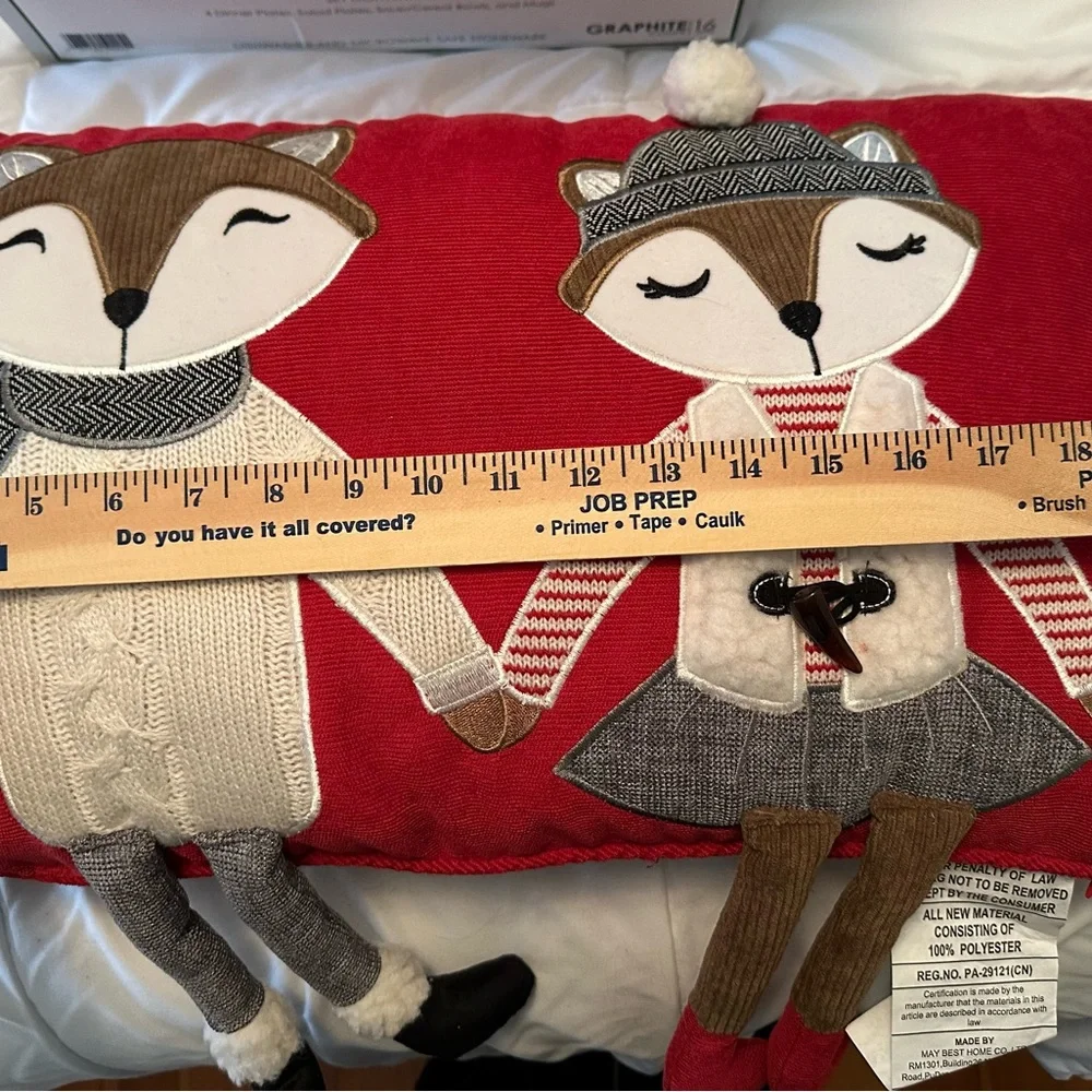 Adorable Holiday Fox Throw Pillow-NWT